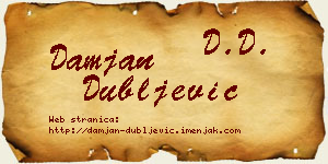 Damjan Dubljević vizit kartica